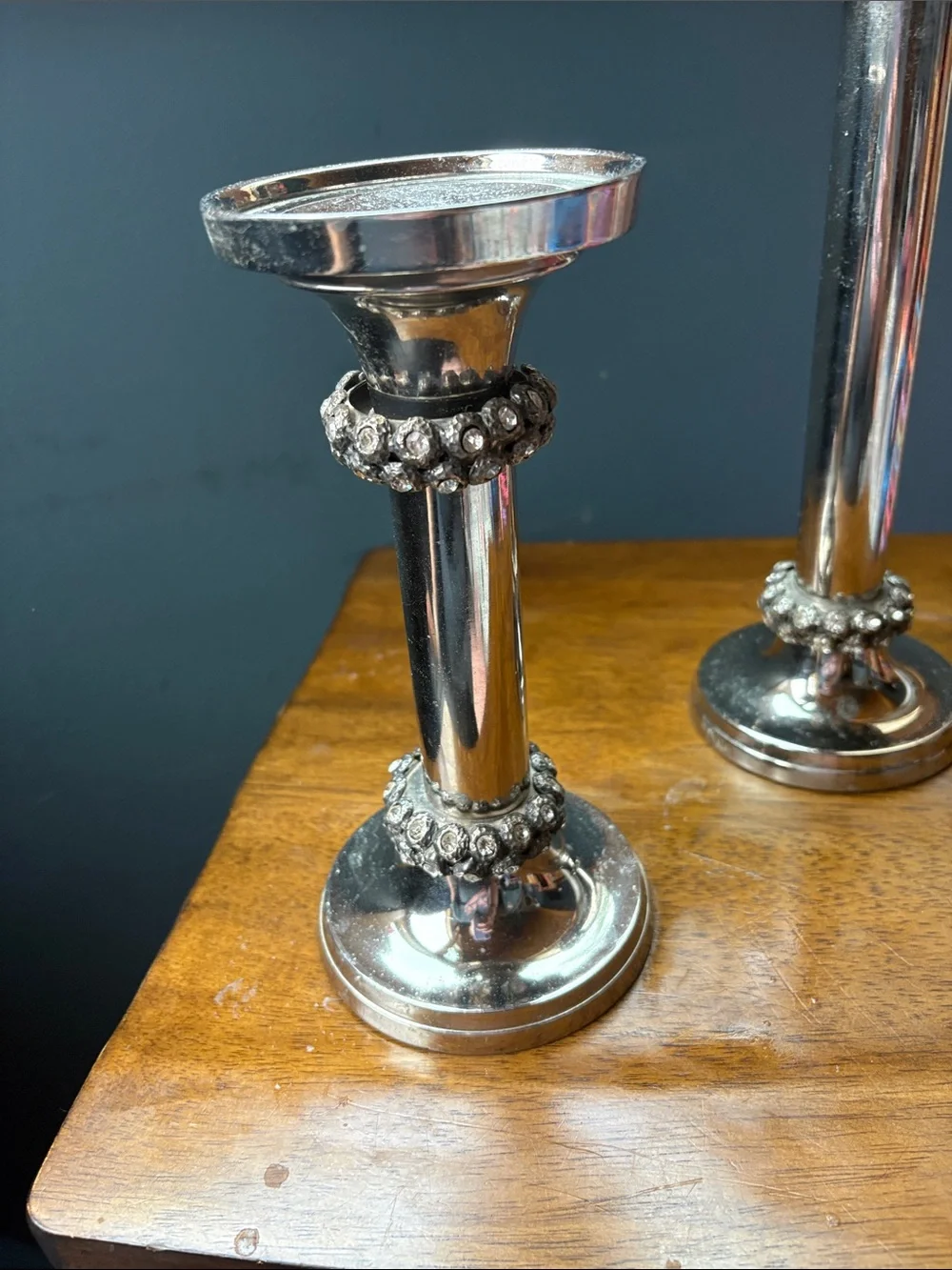 Candlesticks with crystals set
